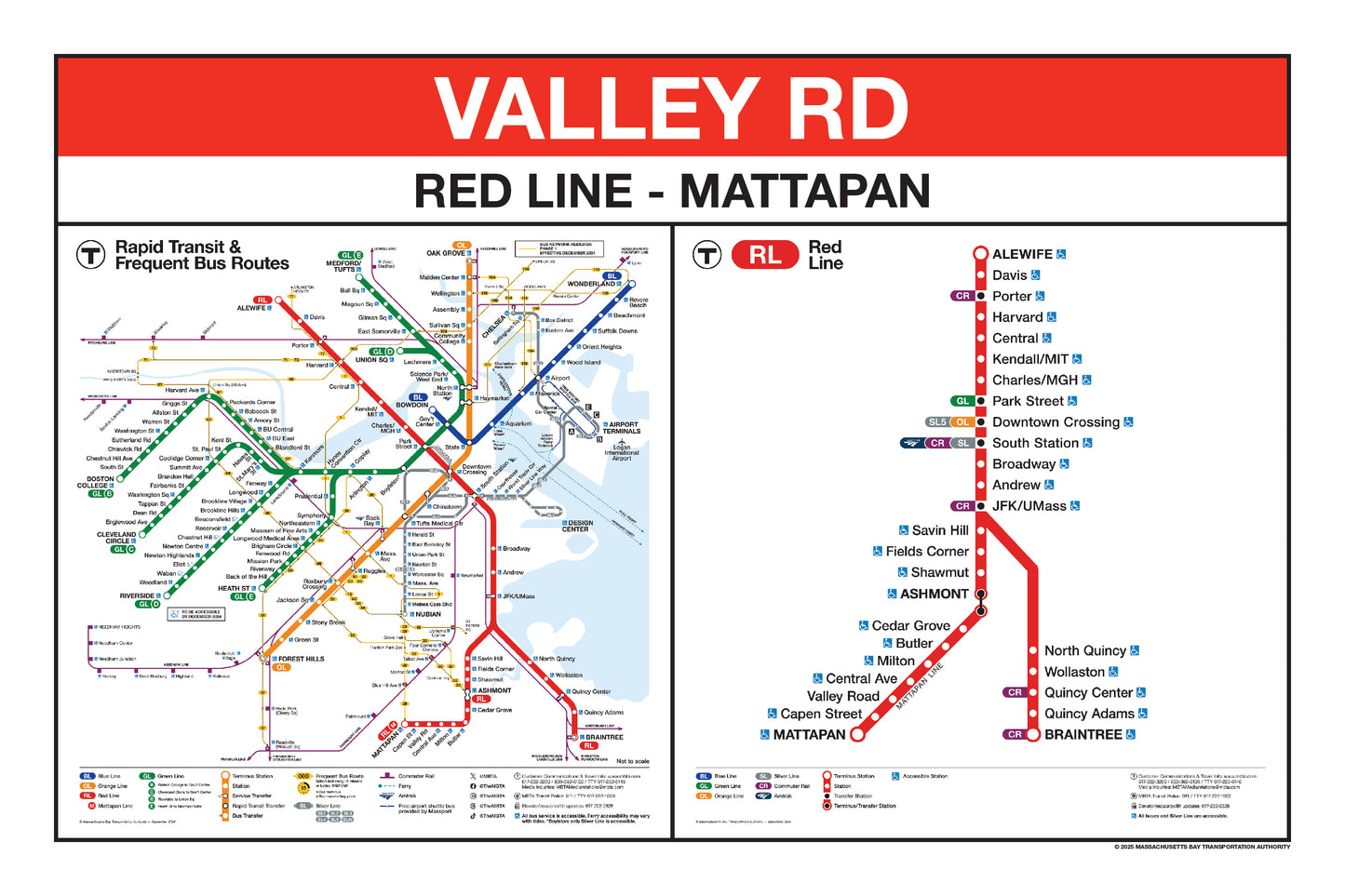 Boston MBTA Red Line Station Panel Prints (K-Z)