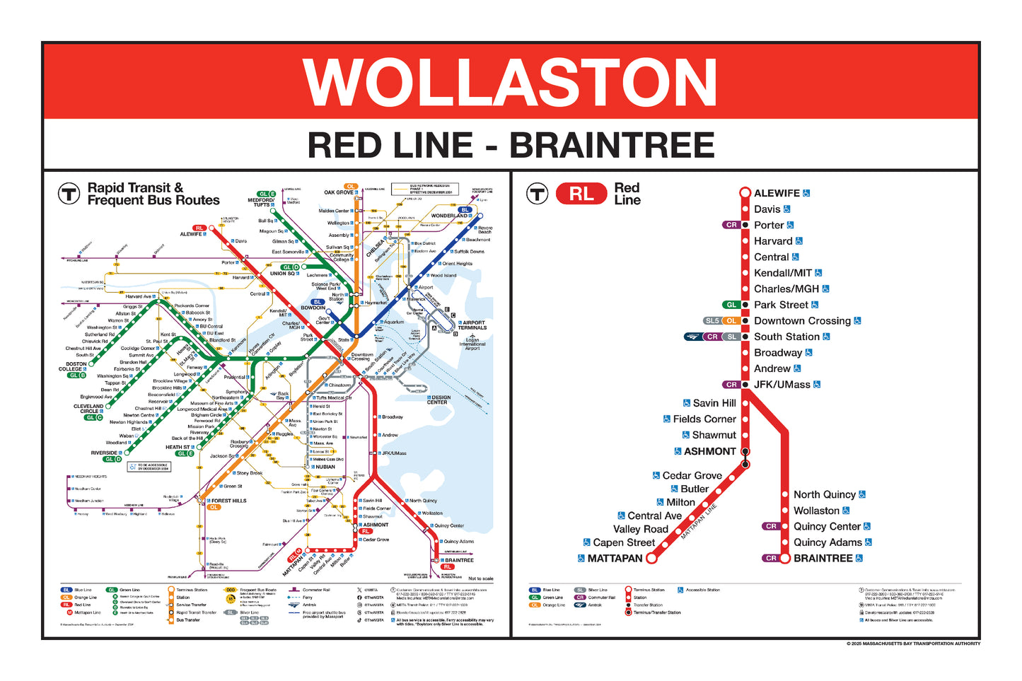 Boston MBTA Red Line Station Panel Prints (K-Z)