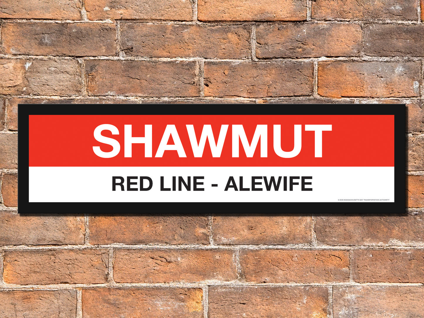 Boston MBTA RED LINE Framed Replica Station Signs