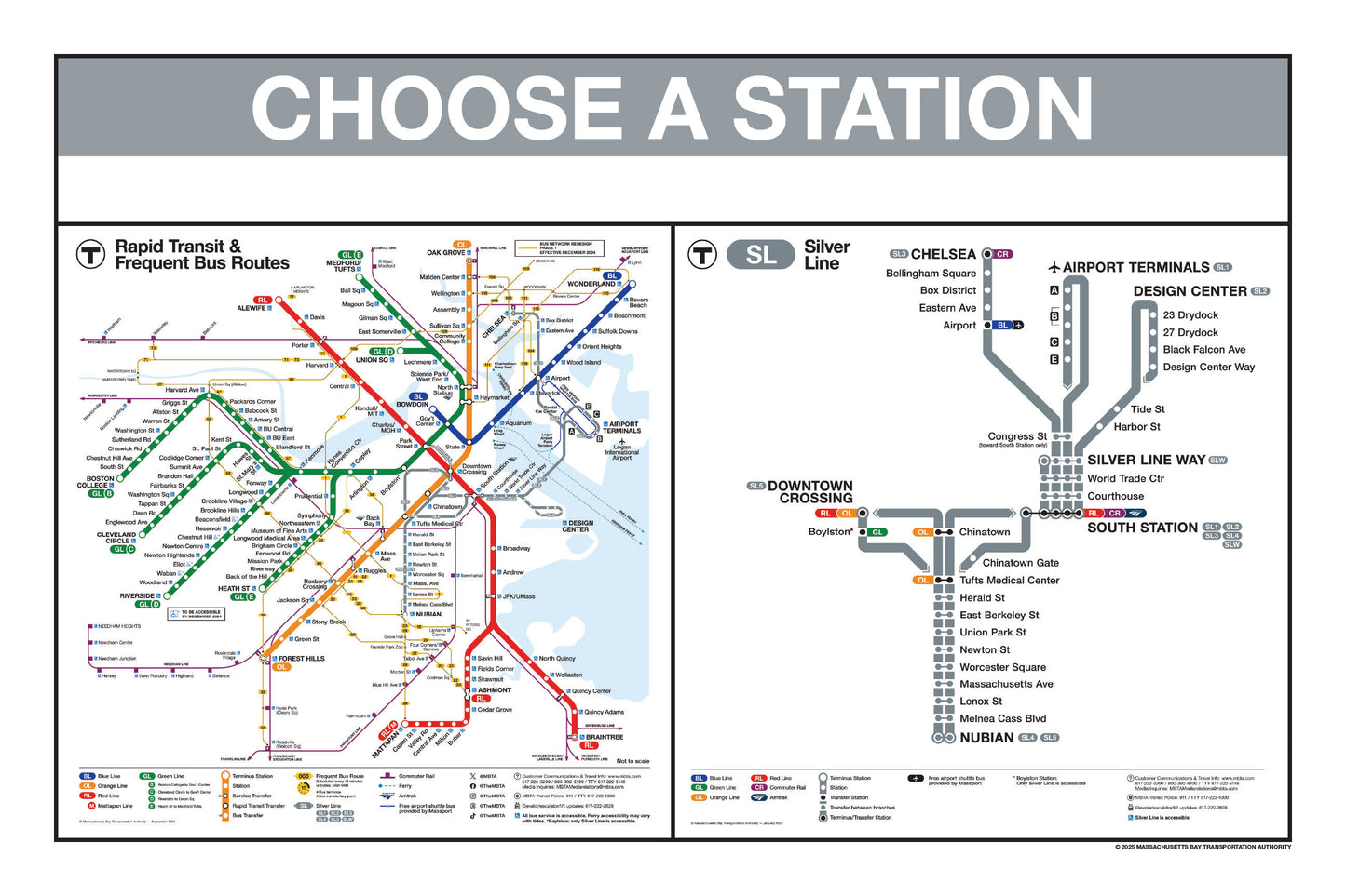 Boston MBTA Silver Line Station Panel Prints