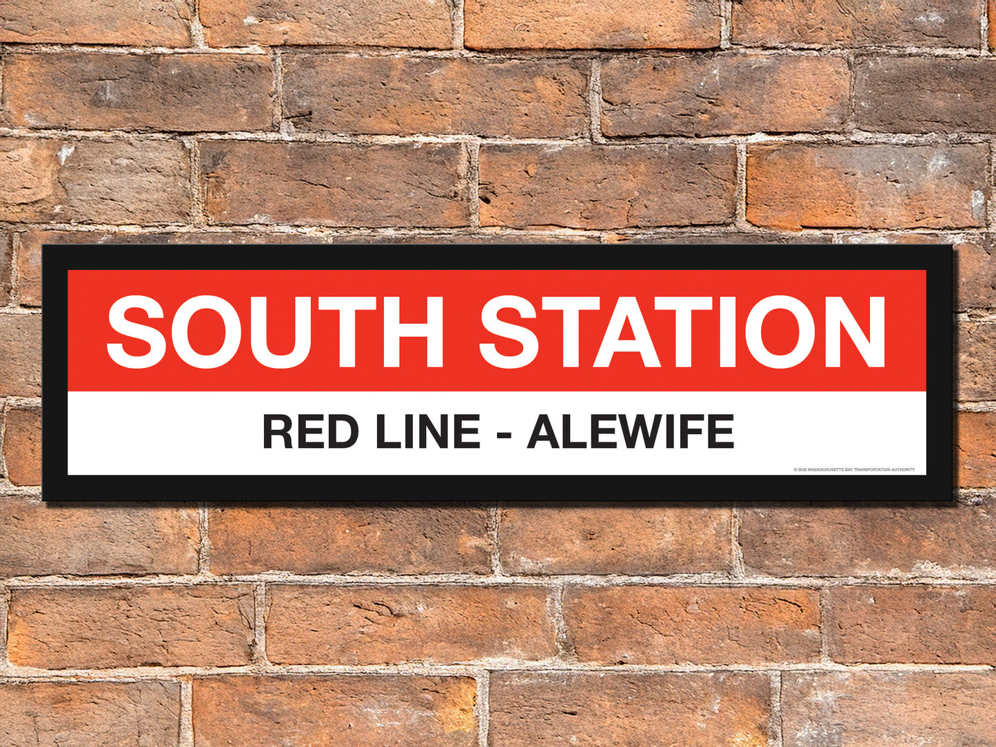 Boston MBTA RED LINE Framed Replica Station Signs
