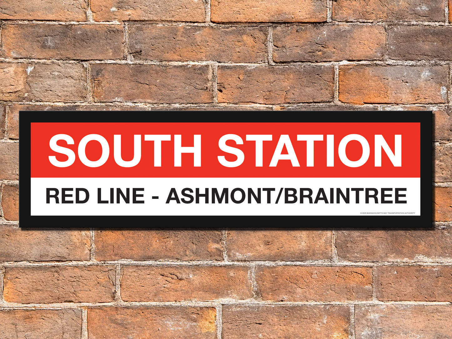 Boston MBTA RED LINE Framed Replica Station Signs