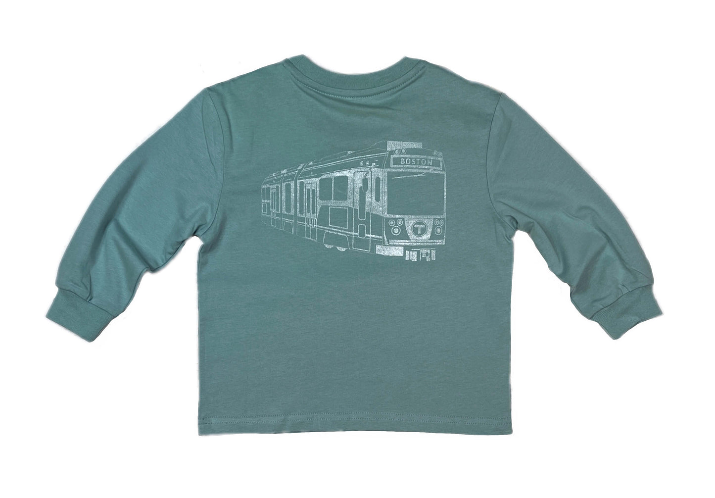 Boston MBTA Green Line Trolley & T Logo Long Sleeve Shirt (TODDLER/YOUTH/ADULT)