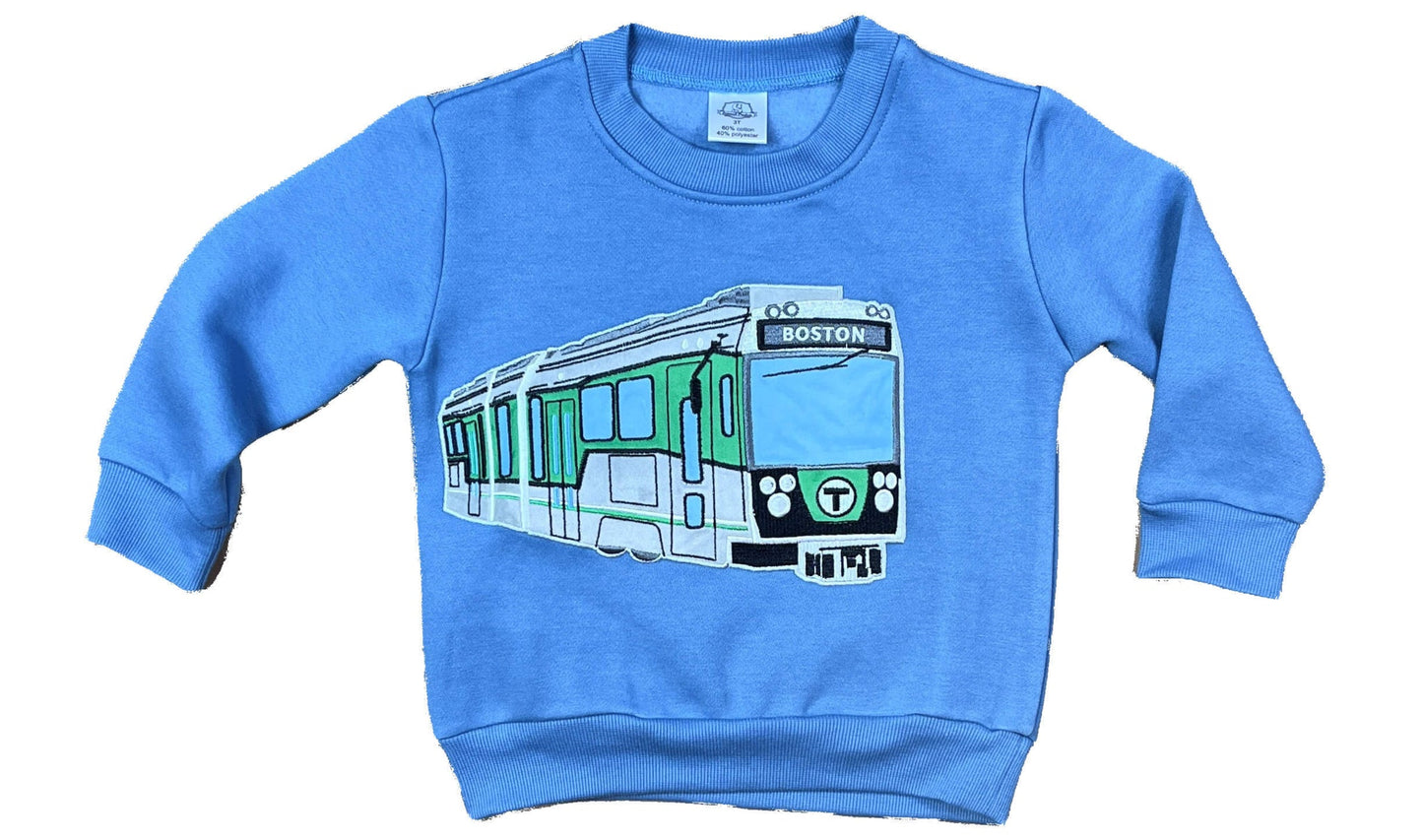 Boston MBTA Green Line Type 9 Trolley Applique Sweatshirt (TODDLER)