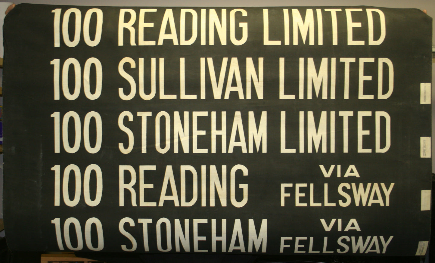 Boston MTA Rollsign Curtain Mid-20th Century: Route 100