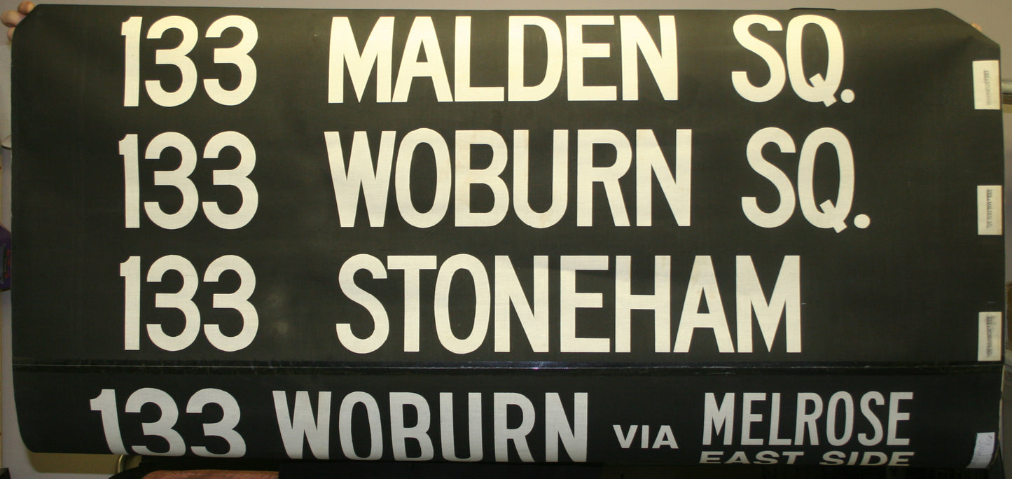 Boston MTA Rollsign Curtain Mid-20th Century: Route 133