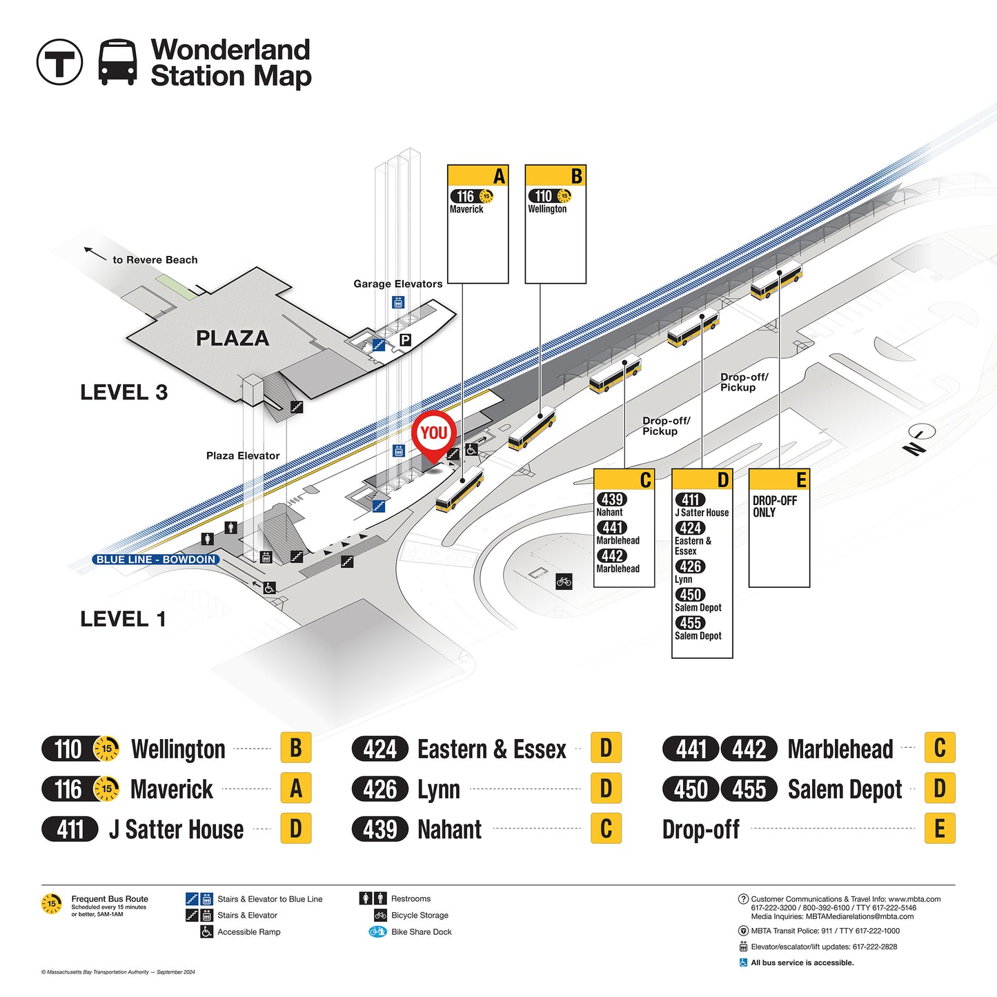 MBTA Wonderland Station Map (Sept. 2024)