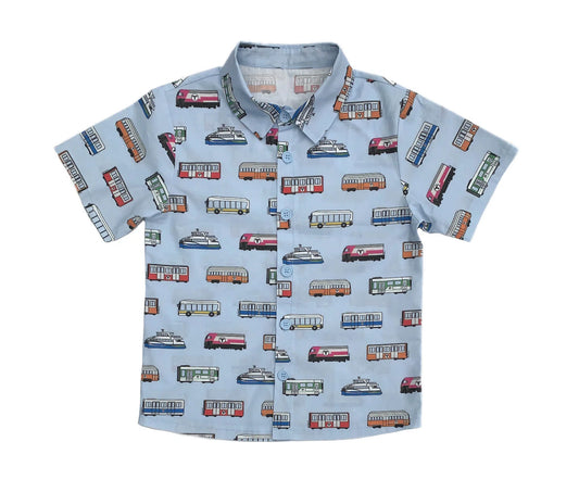Boston MBTA Vehicles Woven Button-Down Shirt (TODDLER/YOUTH)