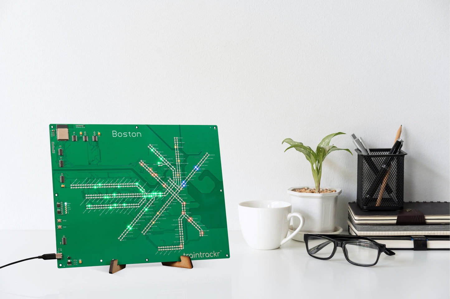 Boston MBTA Dual Direction LED Map Train Trackr - Updates In Real Time!
