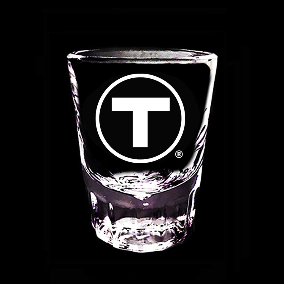 Boston MBTA T Logo Shot Glass