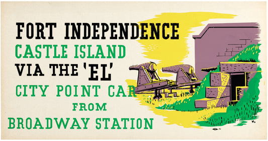 Fort Independence Castle Island Via The "EL" Vintage Boston Elevated Railway Co. Ad