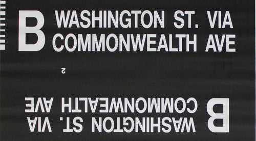 B Washington St via Commonwealth Ave Rollsign Curtain (Type 7 Side Destination)