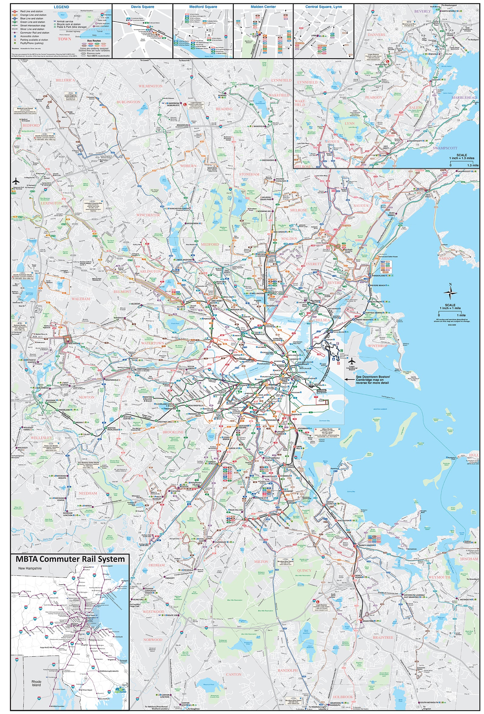 2023 MBTA System Map (Side A)