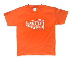 Orange T-Shirt with White MBTA Orange Line Subway Car
