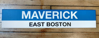 MBTA Blue Line Replica Wood Station Signs (22")