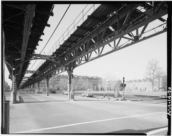 Vintage Photo: Washington Street El, Looking Across Blackstone Park