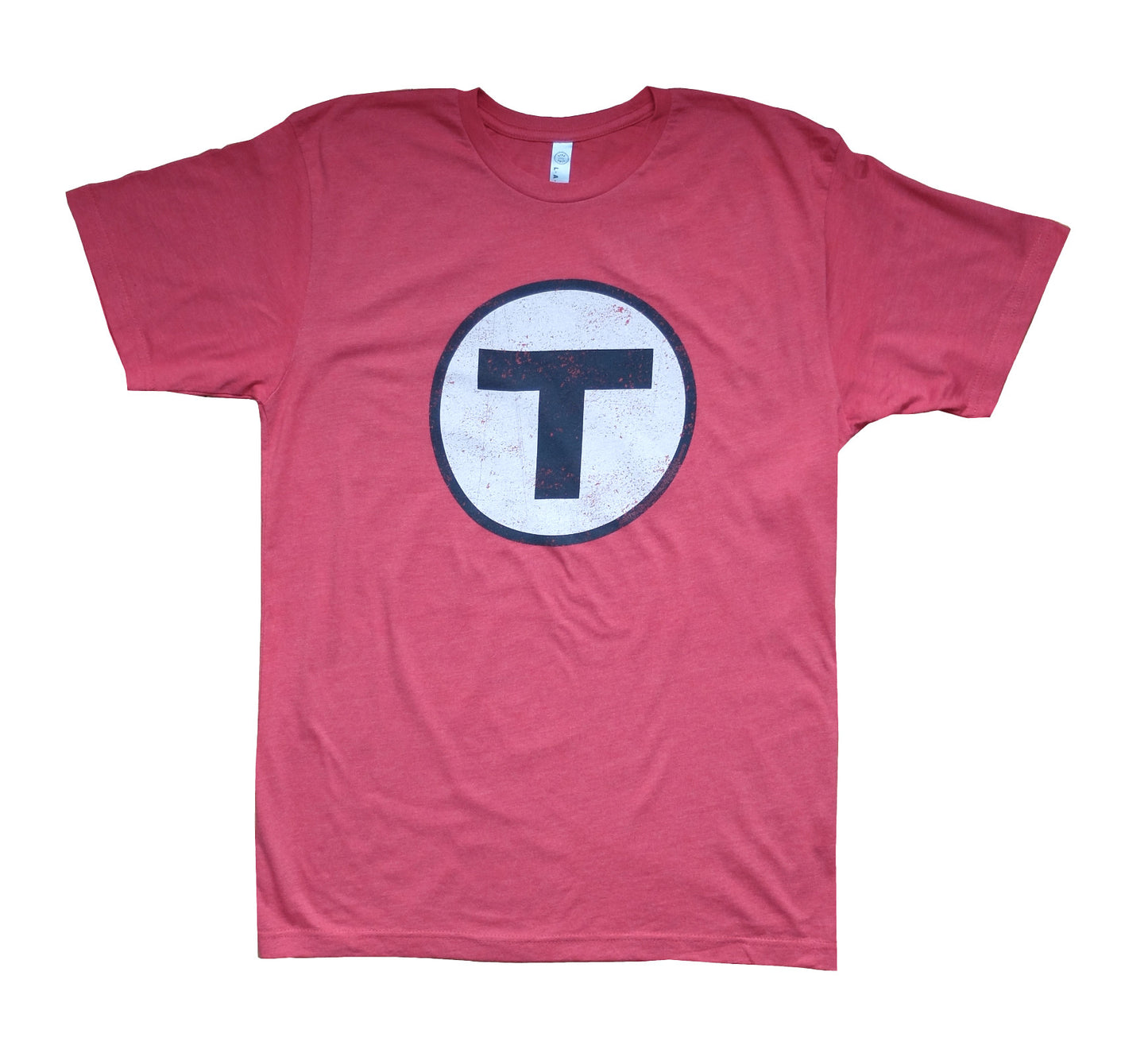 Red T-Shirt with White & Black MBTA "T" Logo