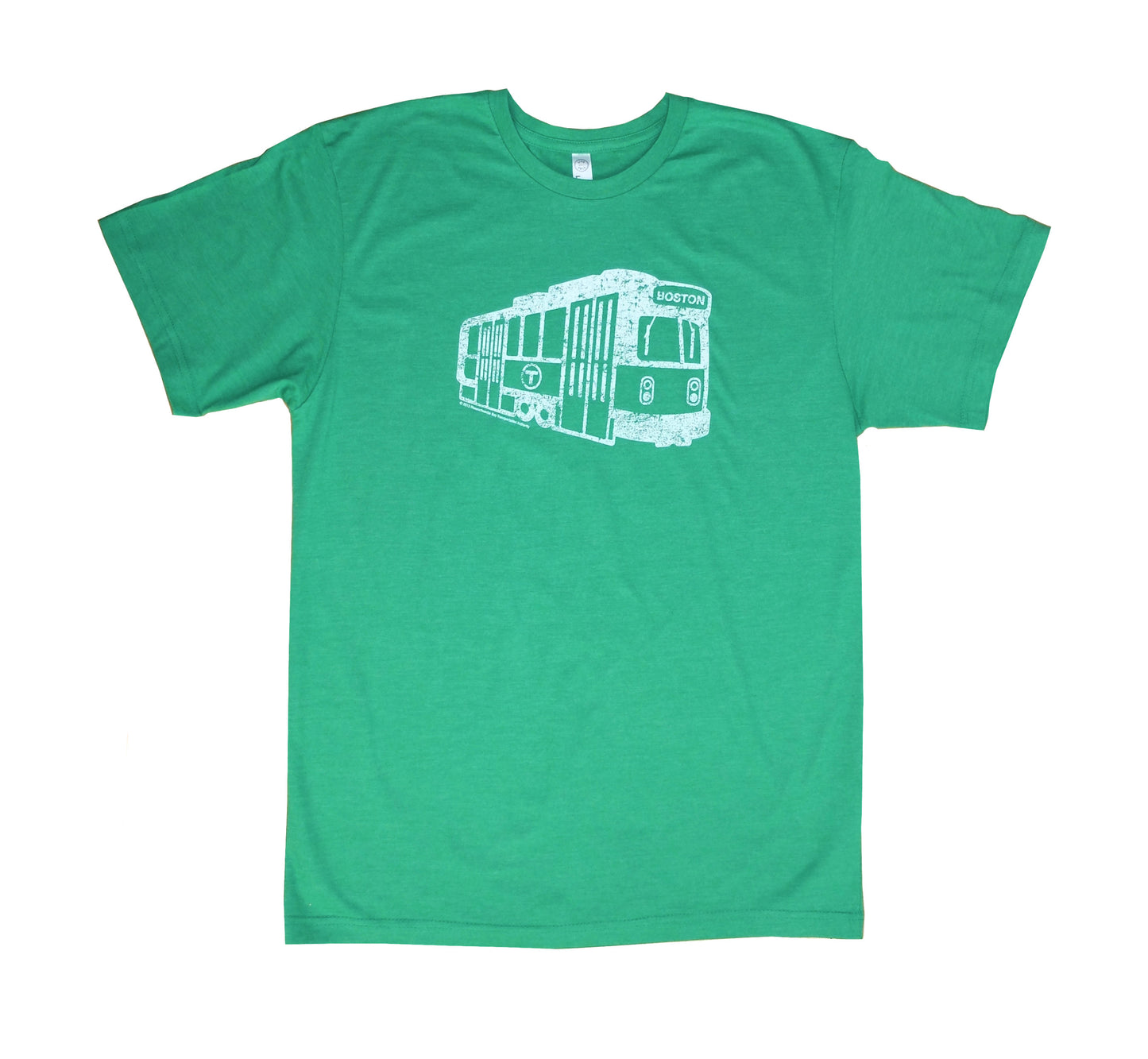 Green T-Shirt with White MBTA Green Line Trolley