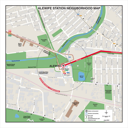 Red Line Station Neighborhood Map: Alewife (Jul. 2012)
