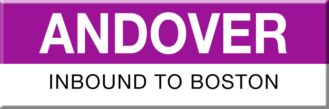 Commuter Rail Station Magnet: Andover; Inbound to Boston
