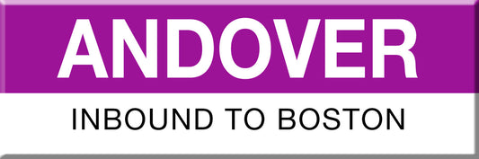 Commuter Rail Station Magnet: Andover; Inbound to Boston