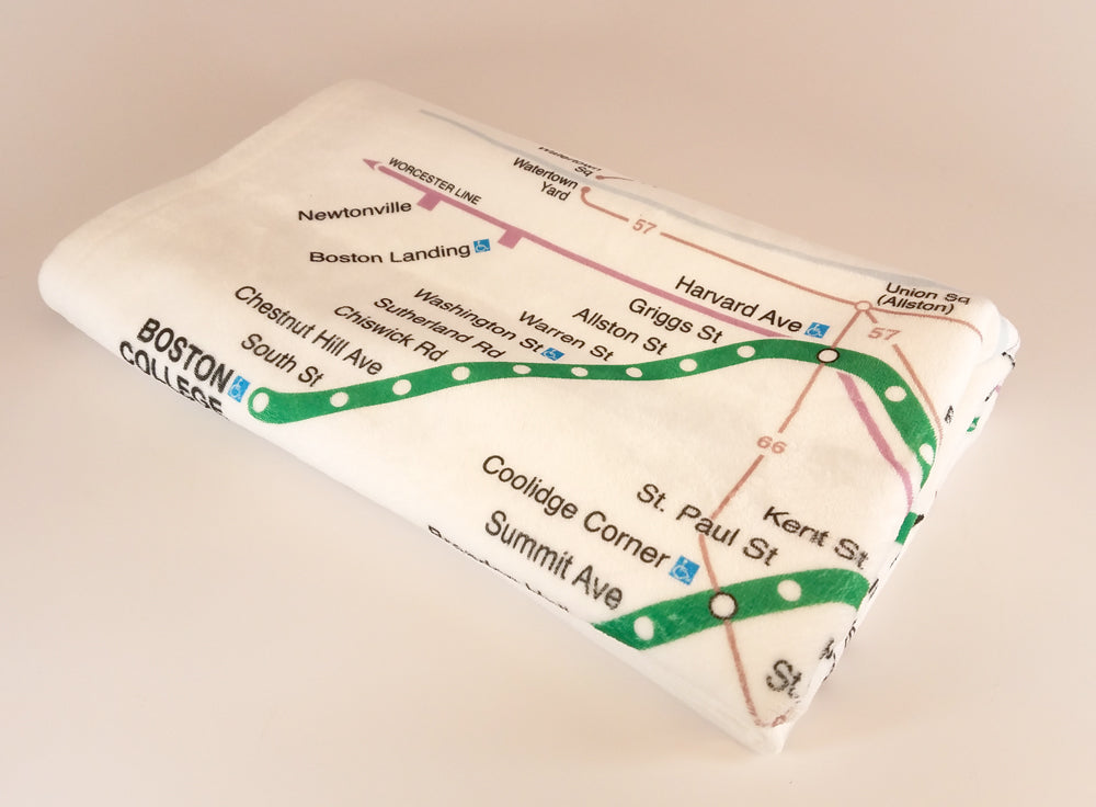 MBTA Map Beach Towel