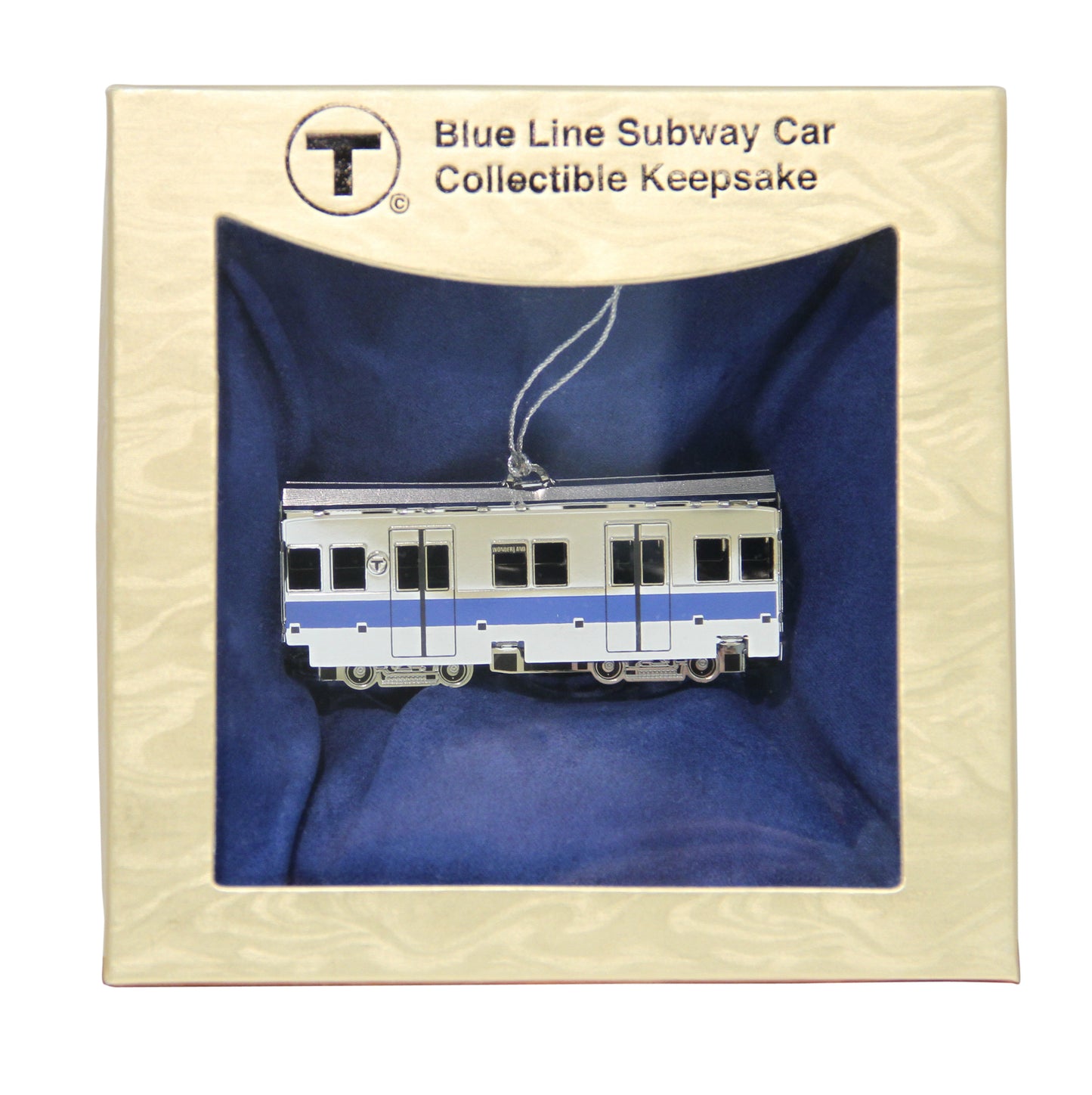 Boston MBTA Blue Line Subway Car Metal Ornament