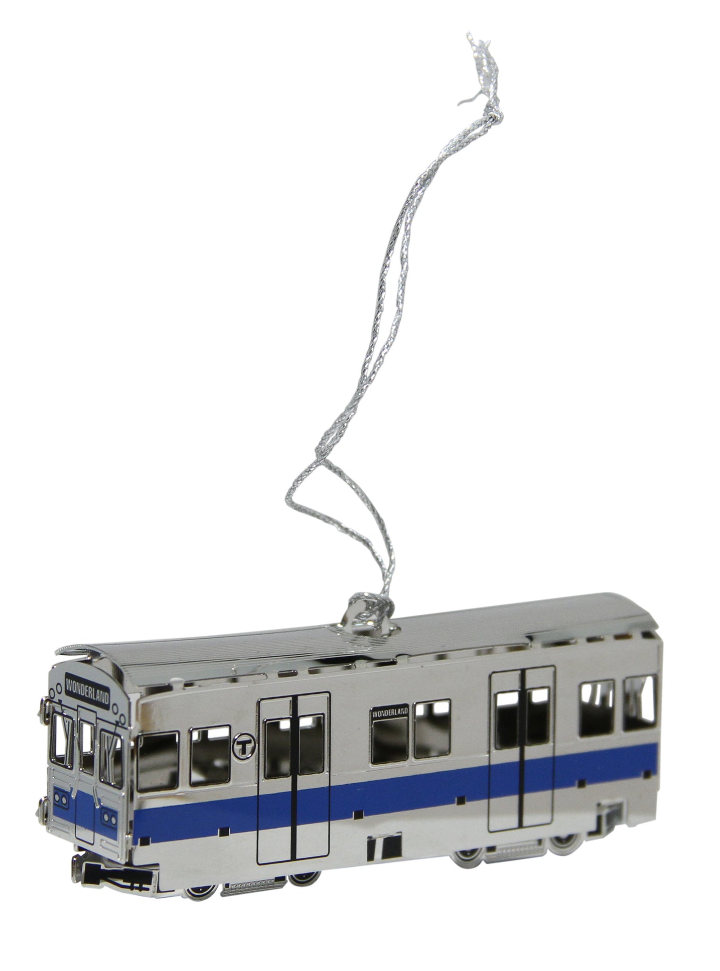 Boston MBTA Blue Line Subway Car Metal Ornament