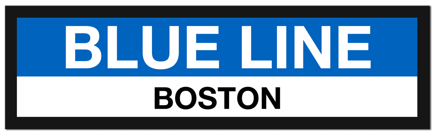 Boston MBTA BLUE LINE Framed Replica Station Signs