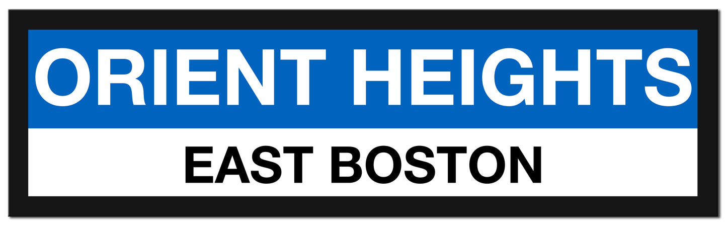 Boston MBTA BLUE LINE Framed Replica Station Signs