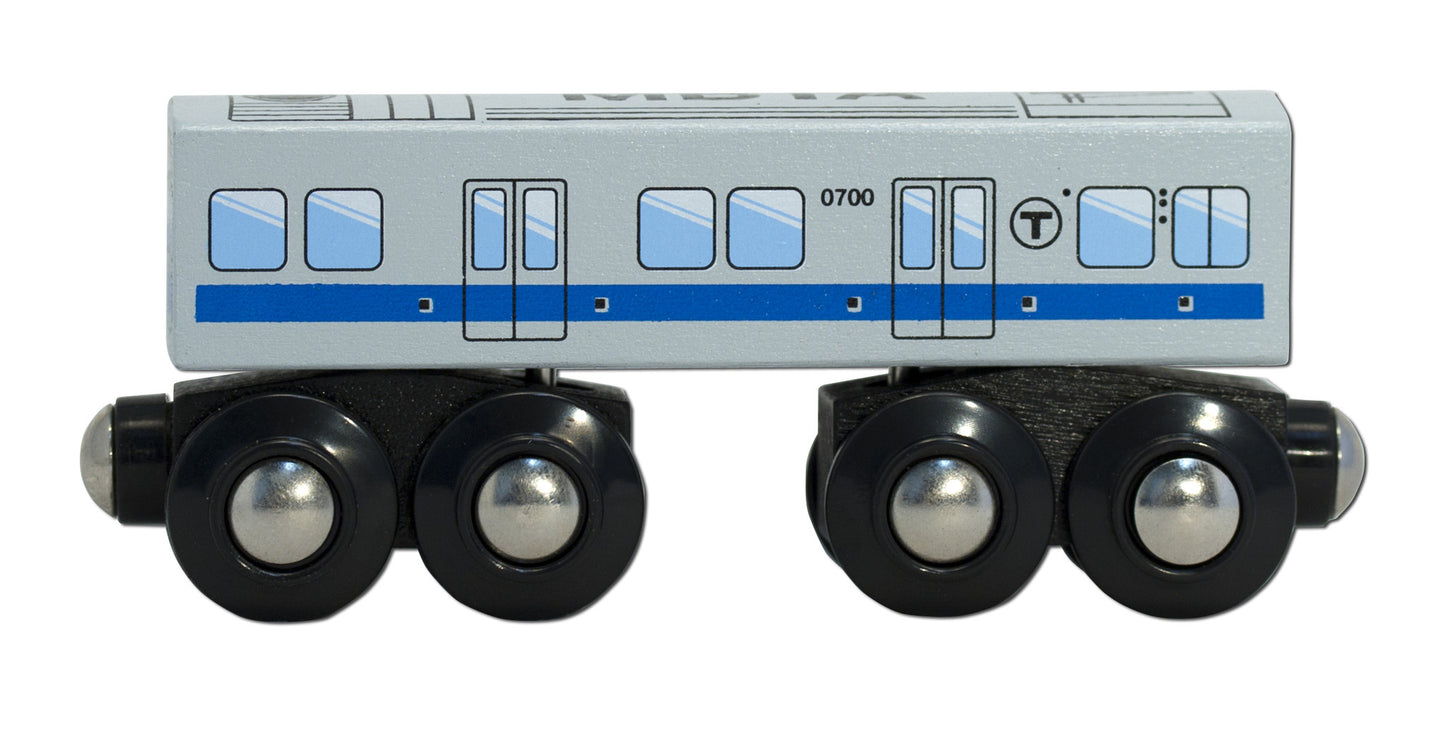 Boston MBTA Blue Line Wooden Toy Train