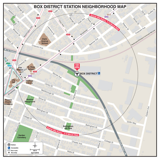 Silver Line Station Neighborhood Map: Box District (April 2018)
