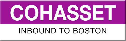 Commuter Rail Station Magnet: Cohasset; Inbound to Boston