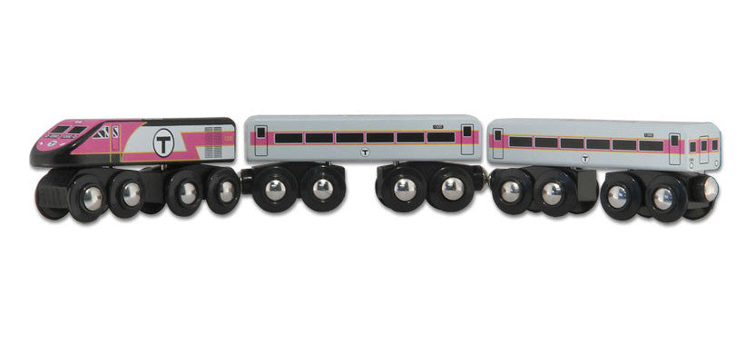 Boston MBTA Commuter Rail Wooden Toy Train Set