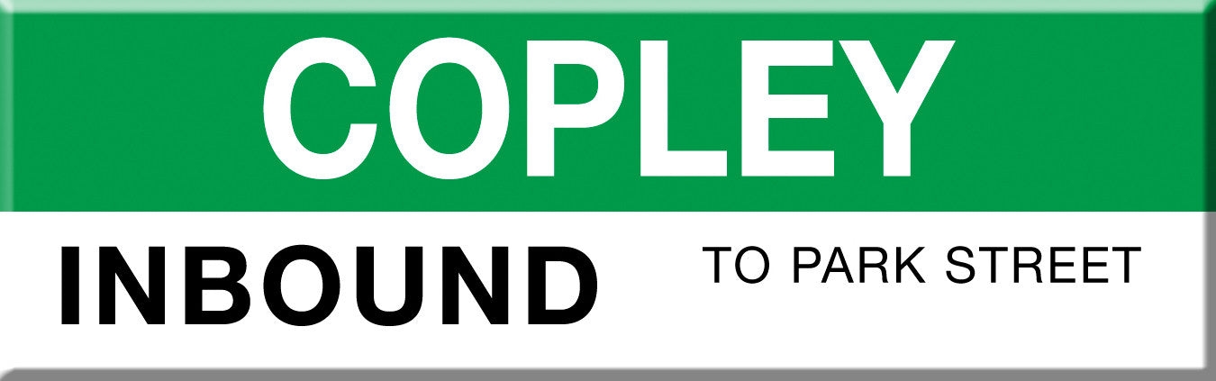 Green Line Station Magnet: Copley; Inbound to Park Street