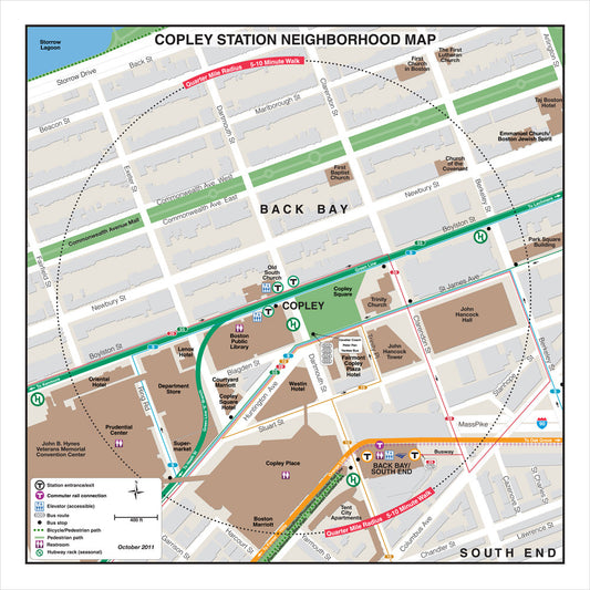 Green Line Station Neighborhood Map: Copley (Oct. 2011)