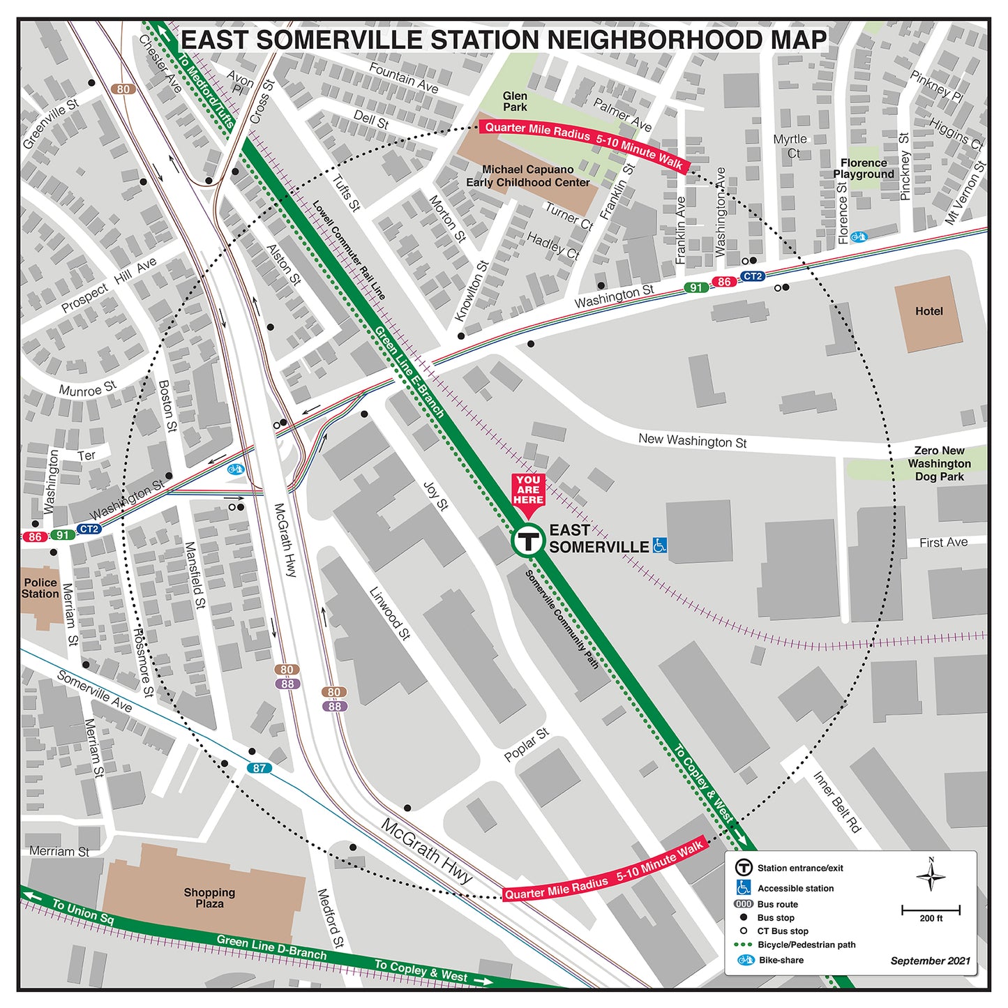 Green Line Station Neighborhood Map: East Somerville (Sept. 2012)