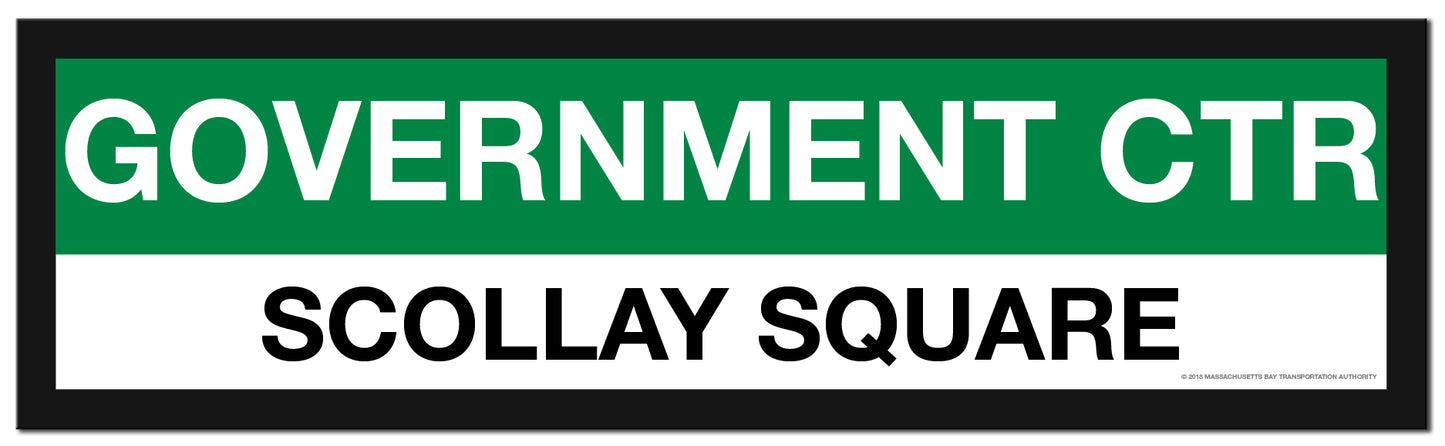 Boston MBTA GREEN LINE Framed Replica Station Signs