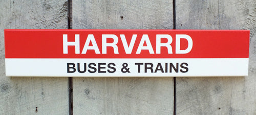 MBTA Red Line Replica Wood Station Signs (22")