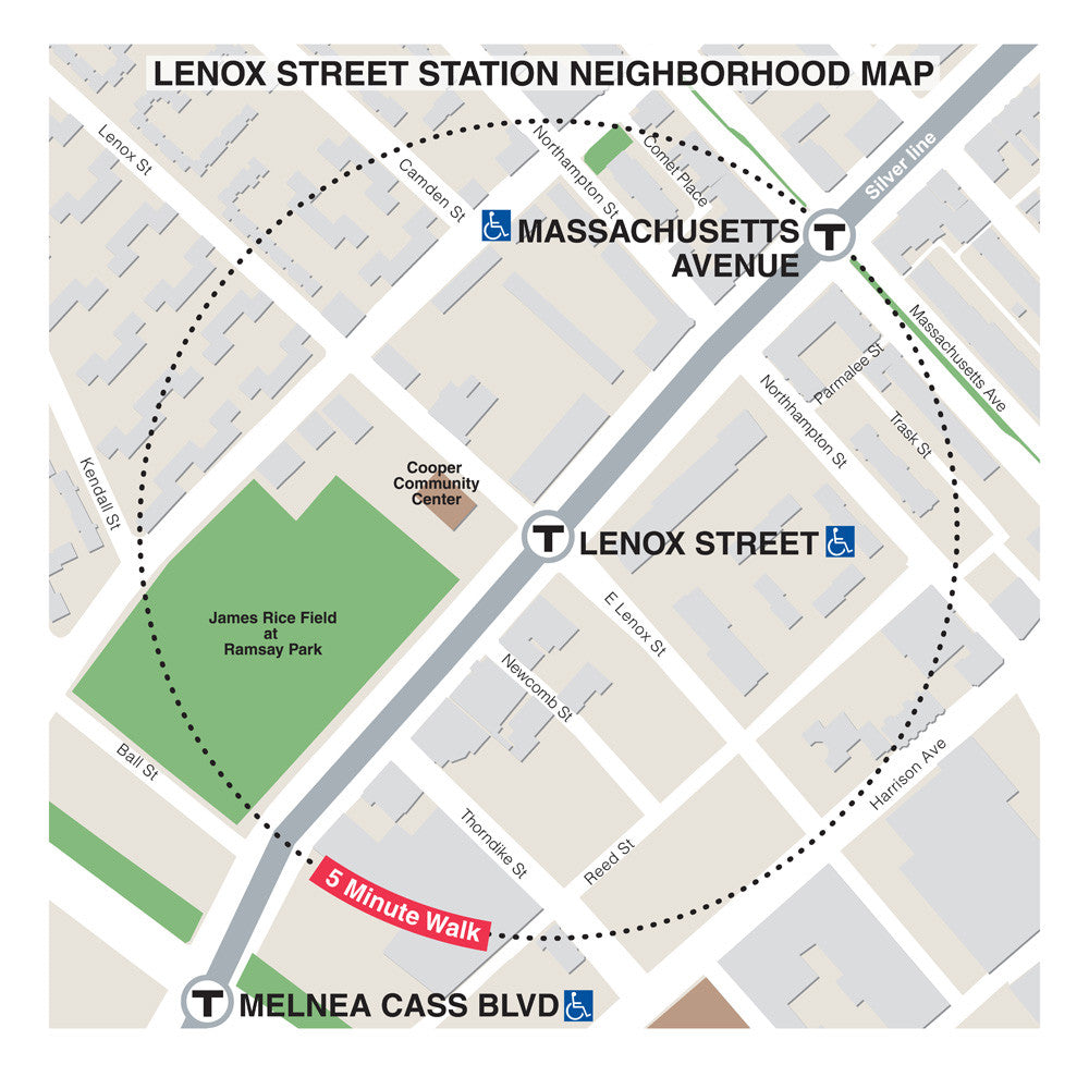 Silver Line Station Neighborhood Map: Lenox Street