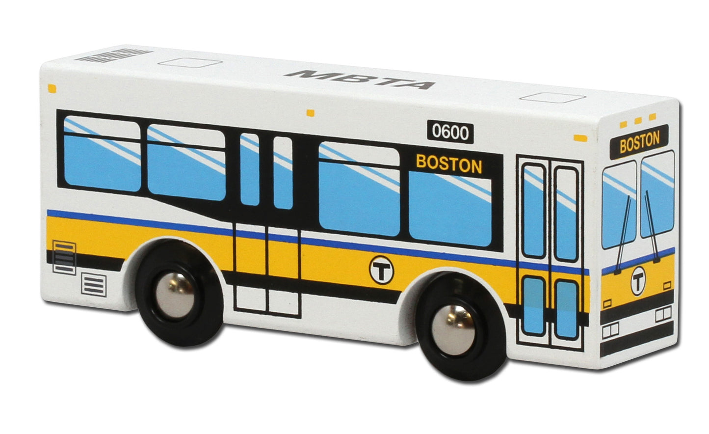 MBTA Bus Wooden Toy Bus