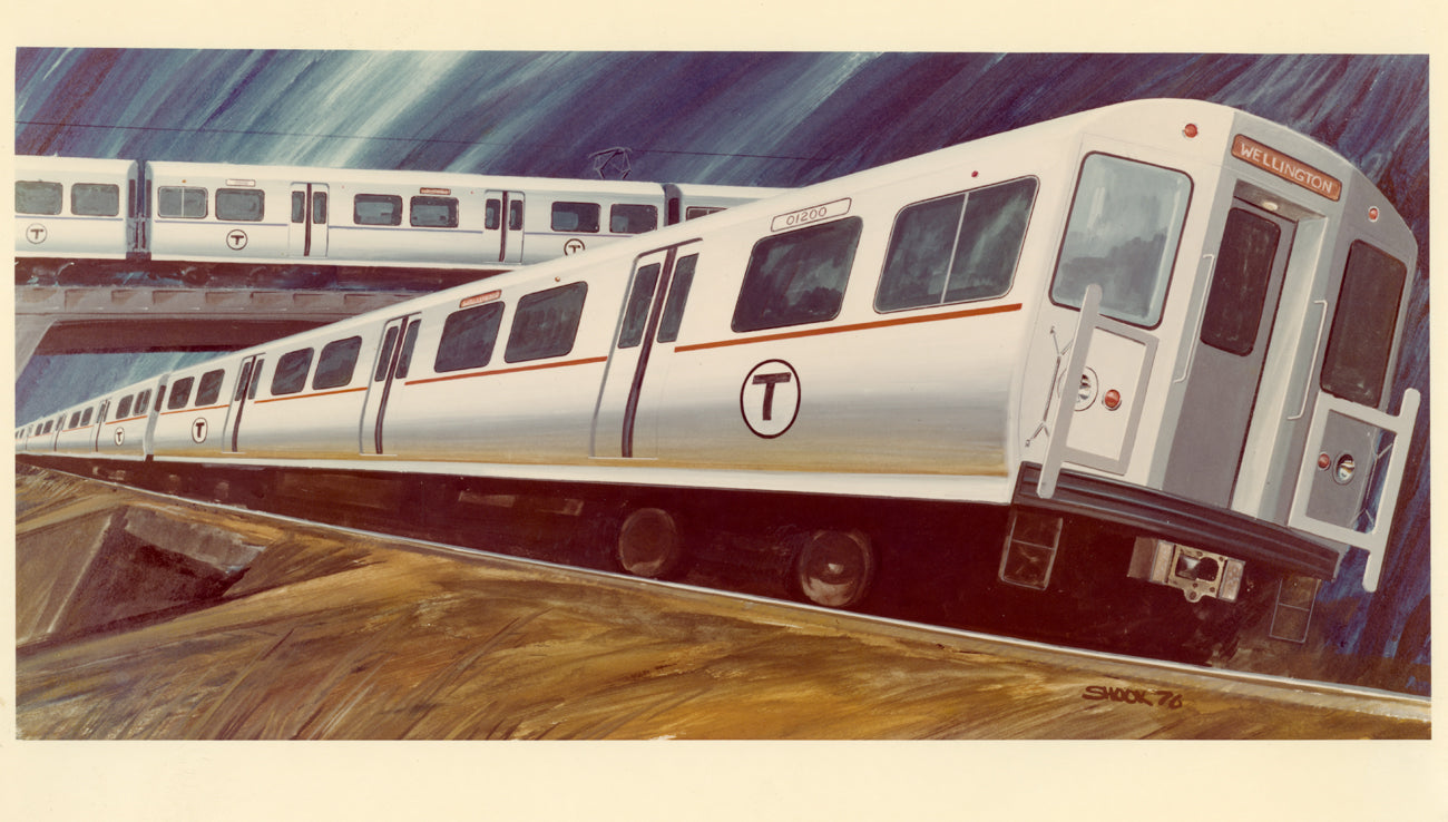 Prototype MBTA Orange and Blue Line Cars Drawing