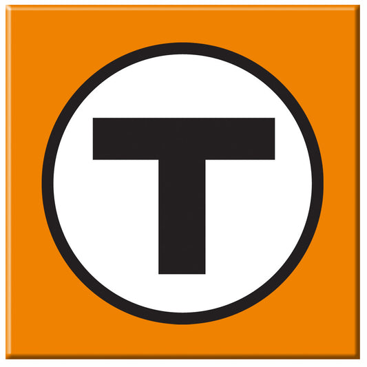 White T Logo on Orange Background