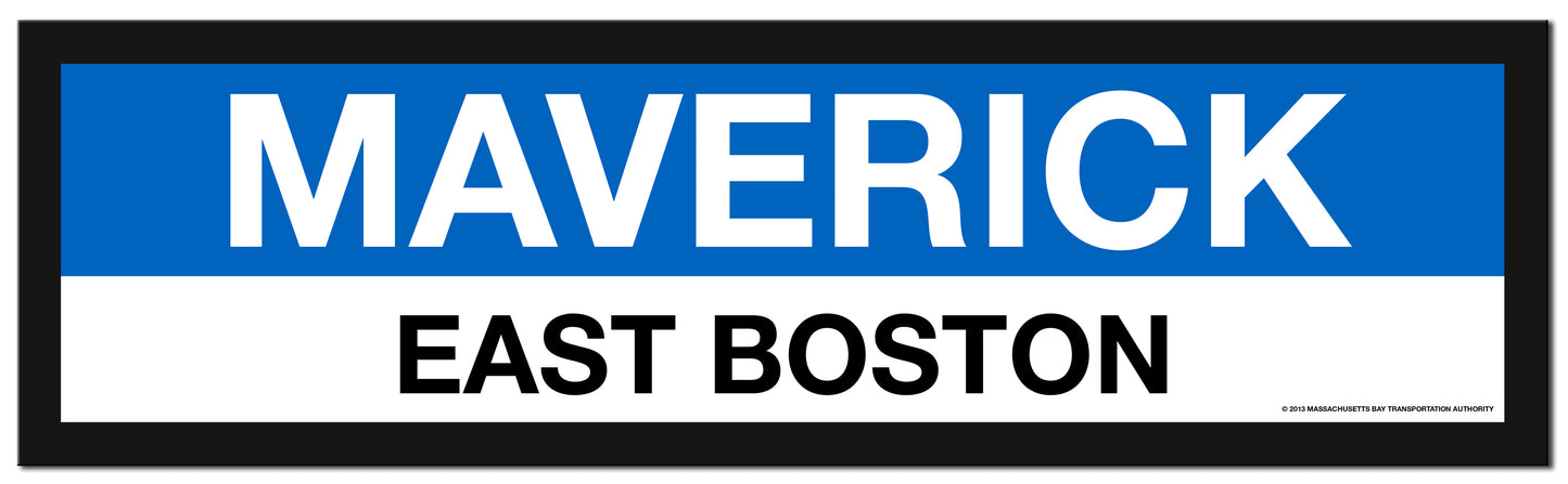 Boston MBTA BLUE LINE Framed Replica Station Signs