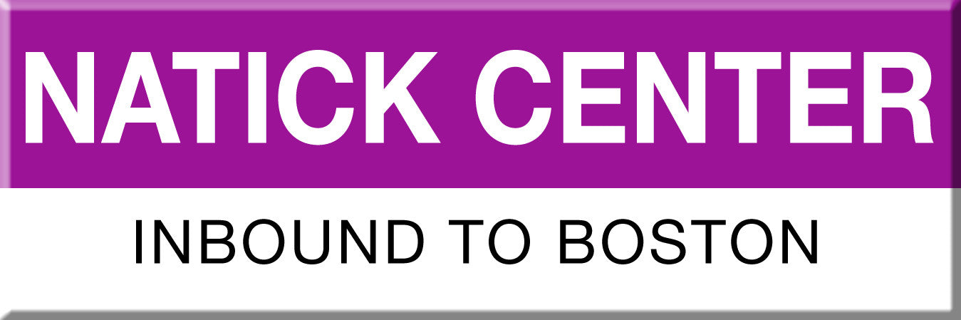 Commuter Rail Station Magnet: Natick Center; Inbound to Boston