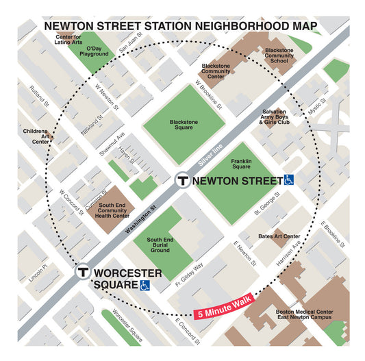 Silver Line Station Neighborhood Map: Newton Street