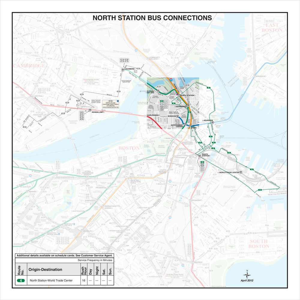MBTA North Station Station Bus Connections Map (Apr. 2012)