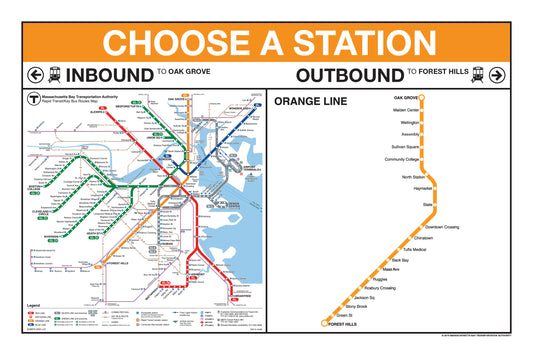 MBTA Orange Line Station Panel Prints (18"x24")