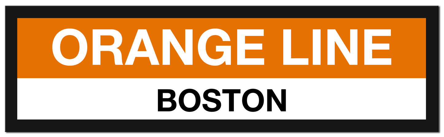 Boston MBTA ORANGE LINE Framed Replica Station Signs