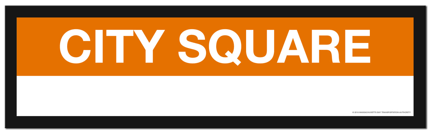 Boston MBTA ORANGE LINE Framed Replica Station Signs